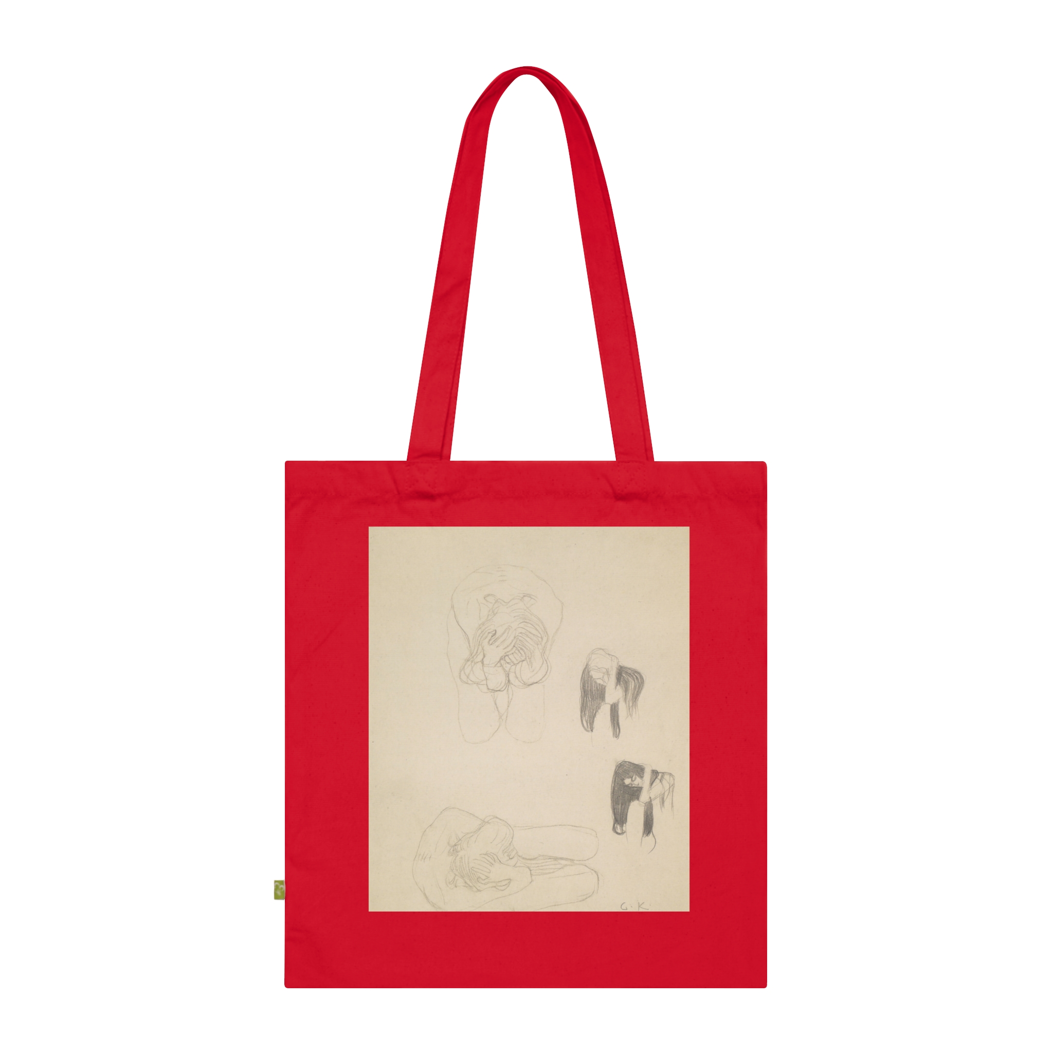 11033870875315775190_2048.jpeg Gustav Klimt – Zwei kauernde Akte und zwei Profilstudien nach links | Art Tote Bag