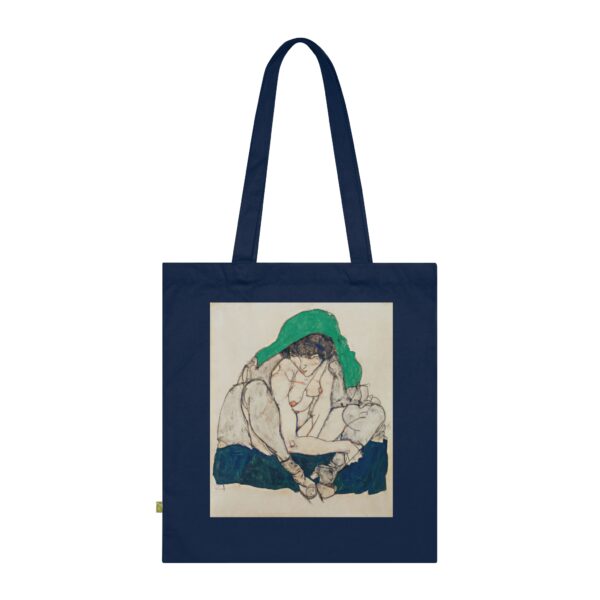 Egon Schiele – Crouching Woman with Green Headscarf | Art Tote Bag