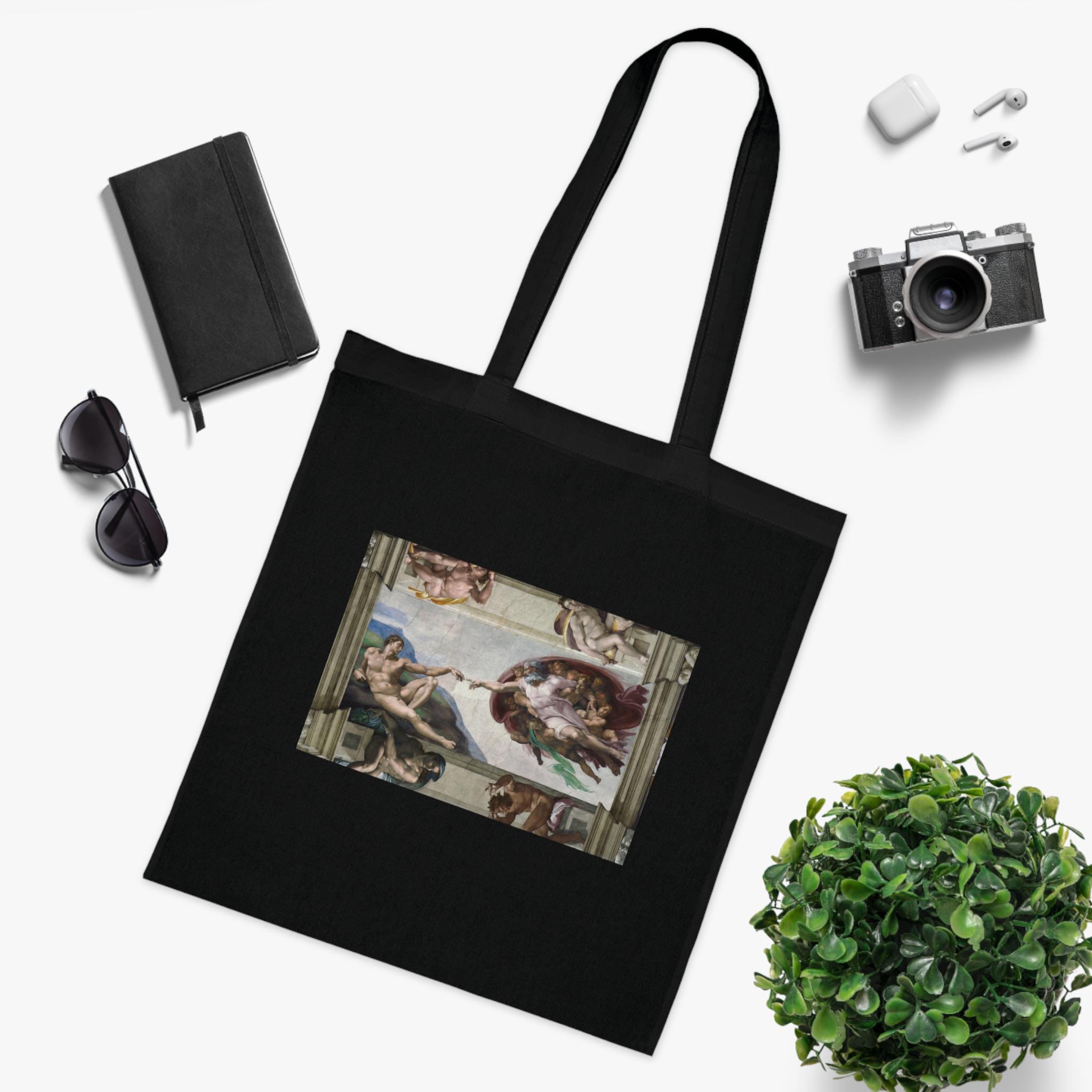 13899546556604939878_2048.jpeg Michelangelo Buonarroti – La creazione di Adamo | Art Tote Bag