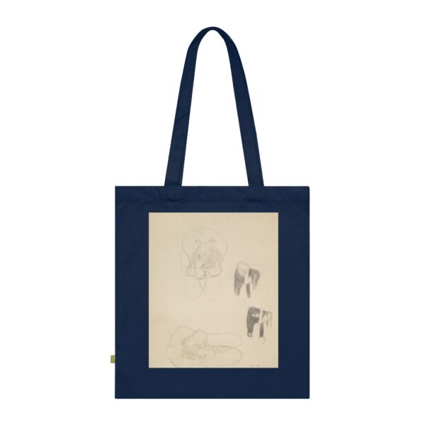 Gustav Klimt – Zwei kauernde Akte und zwei Profilstudien nach links | Art Tote Bag