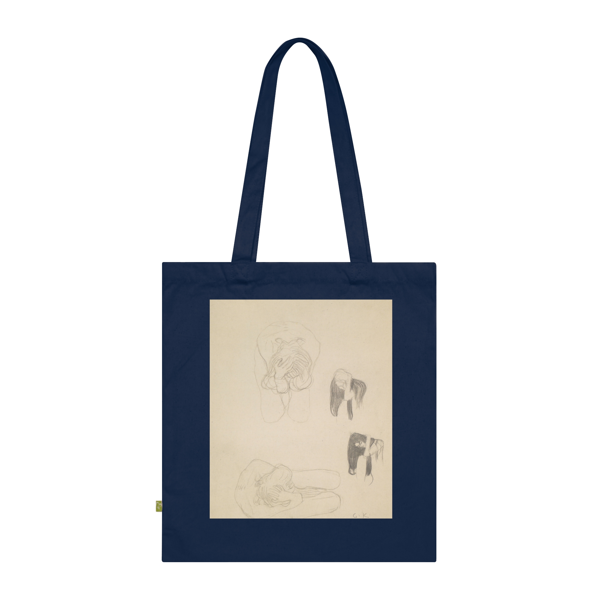 16224913578840831371_2048.jpeg Gustav Klimt – Zwei kauernde Akte und zwei Profilstudien nach links | Art Tote Bag