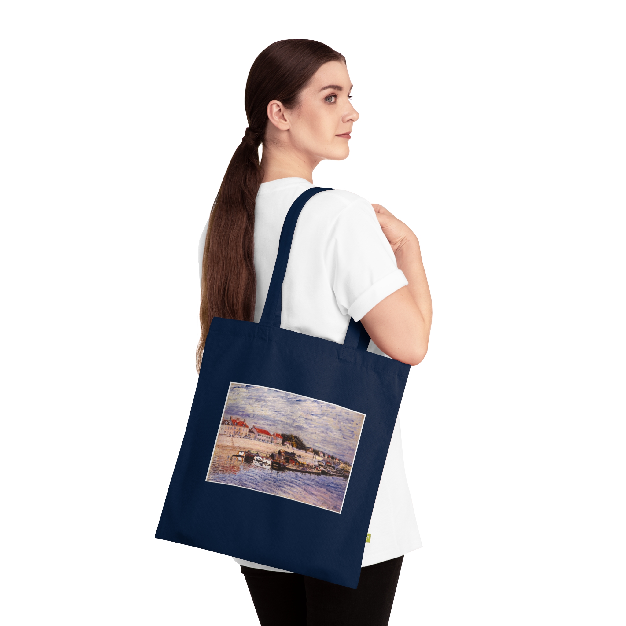 6359498341694723305_2048.jpeg Alfred Sisley – Barges on the Loing | Art Tote Bag