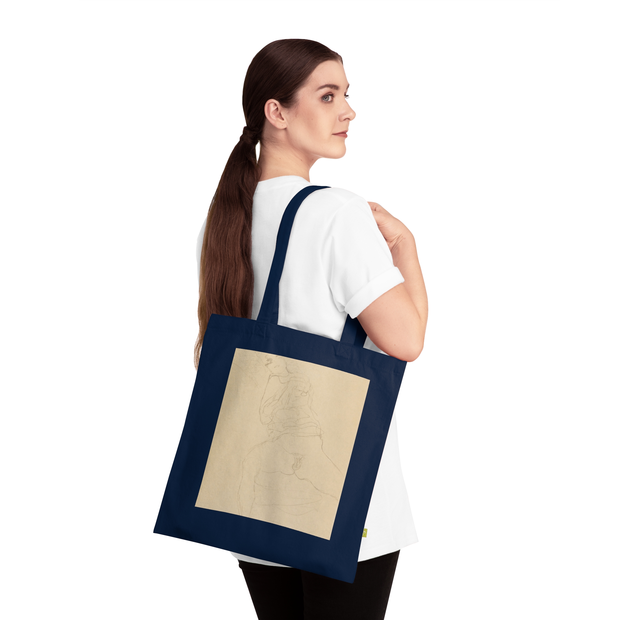 6638699055921222962_2048.jpeg Gustav Klimt – Halbakt von vorne nach links liegend | Art Tote Bag