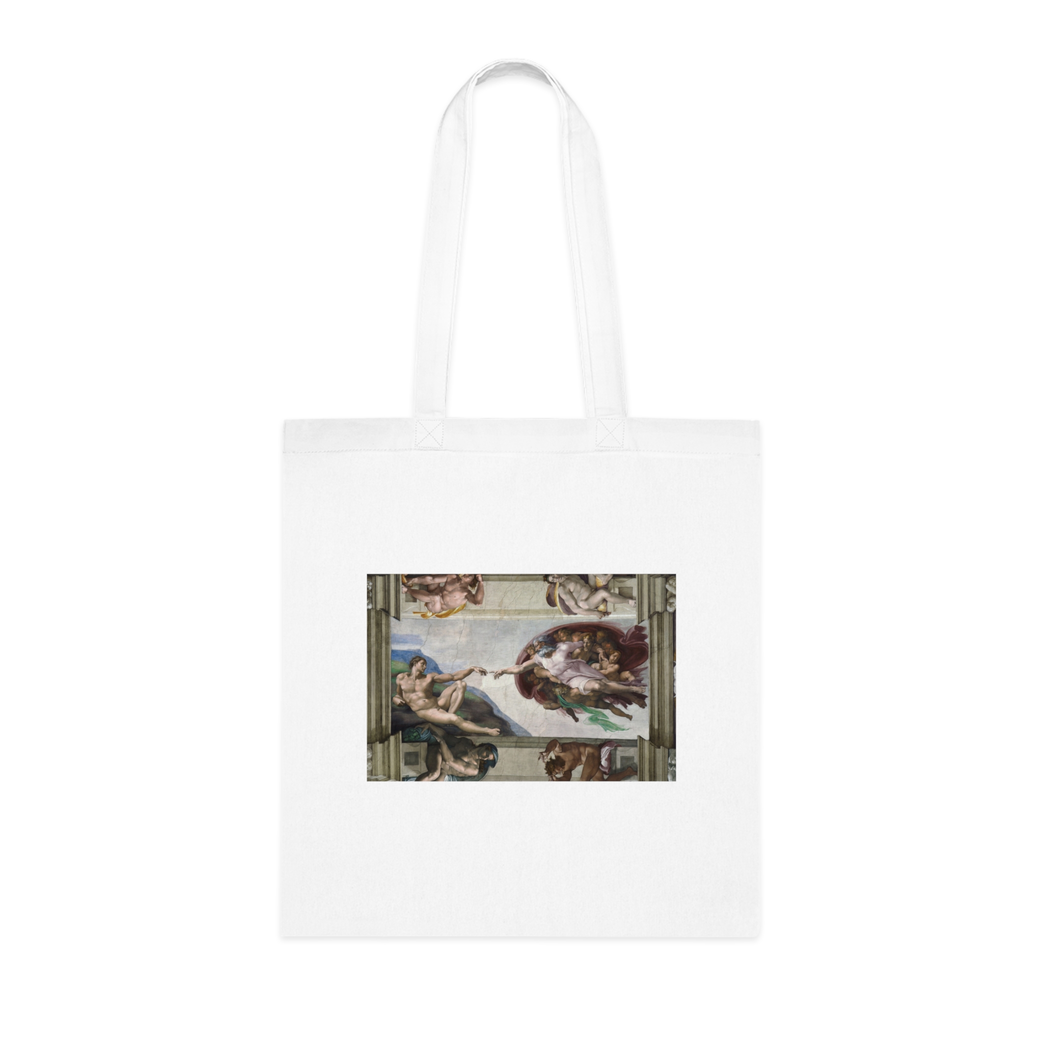 7437451460814667673_2048.jpeg Michelangelo Buonarroti – La creazione di Adamo | Art Tote Bag