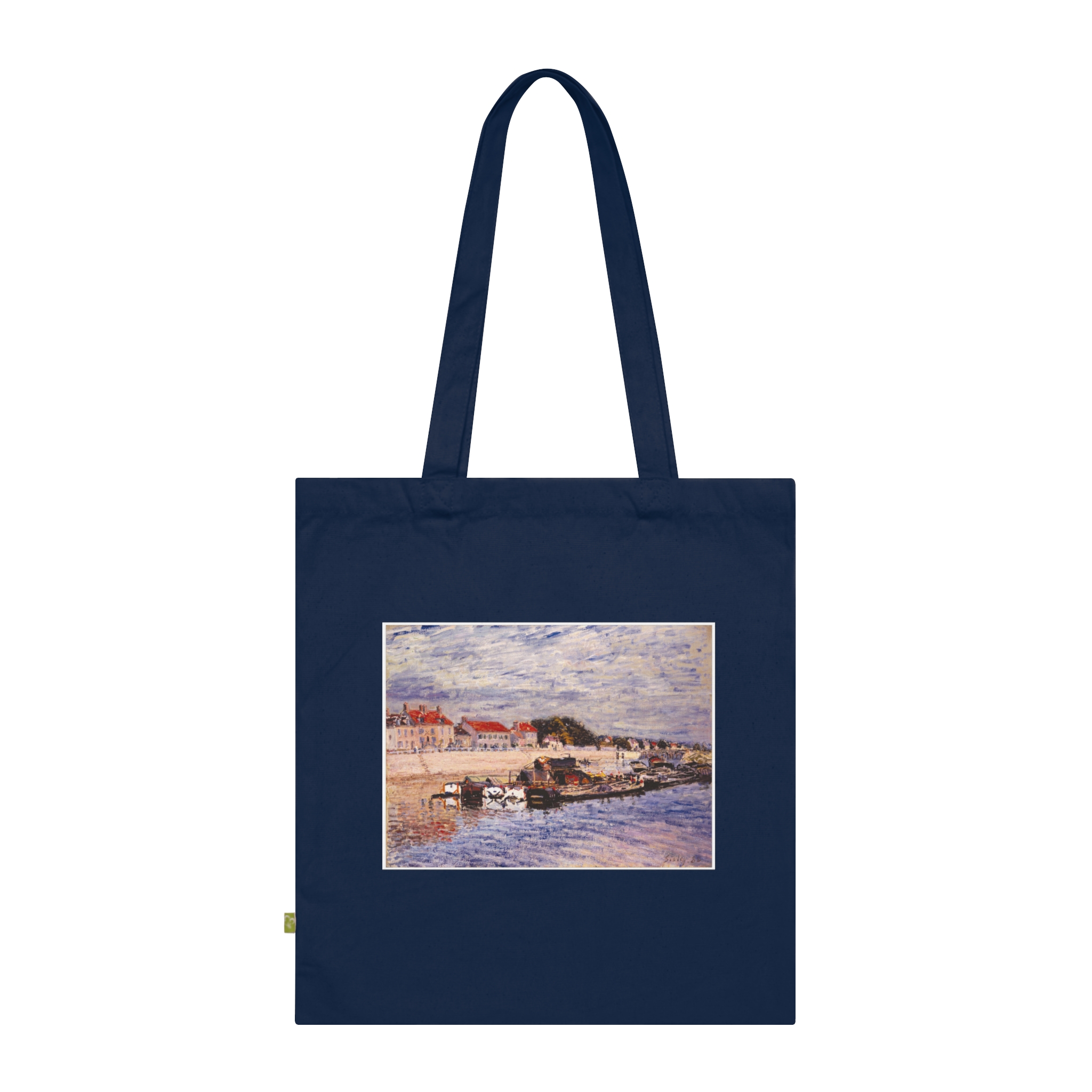 7941151500700010791_2048.jpeg Alfred Sisley – Barges on the Loing | Art Tote Bag