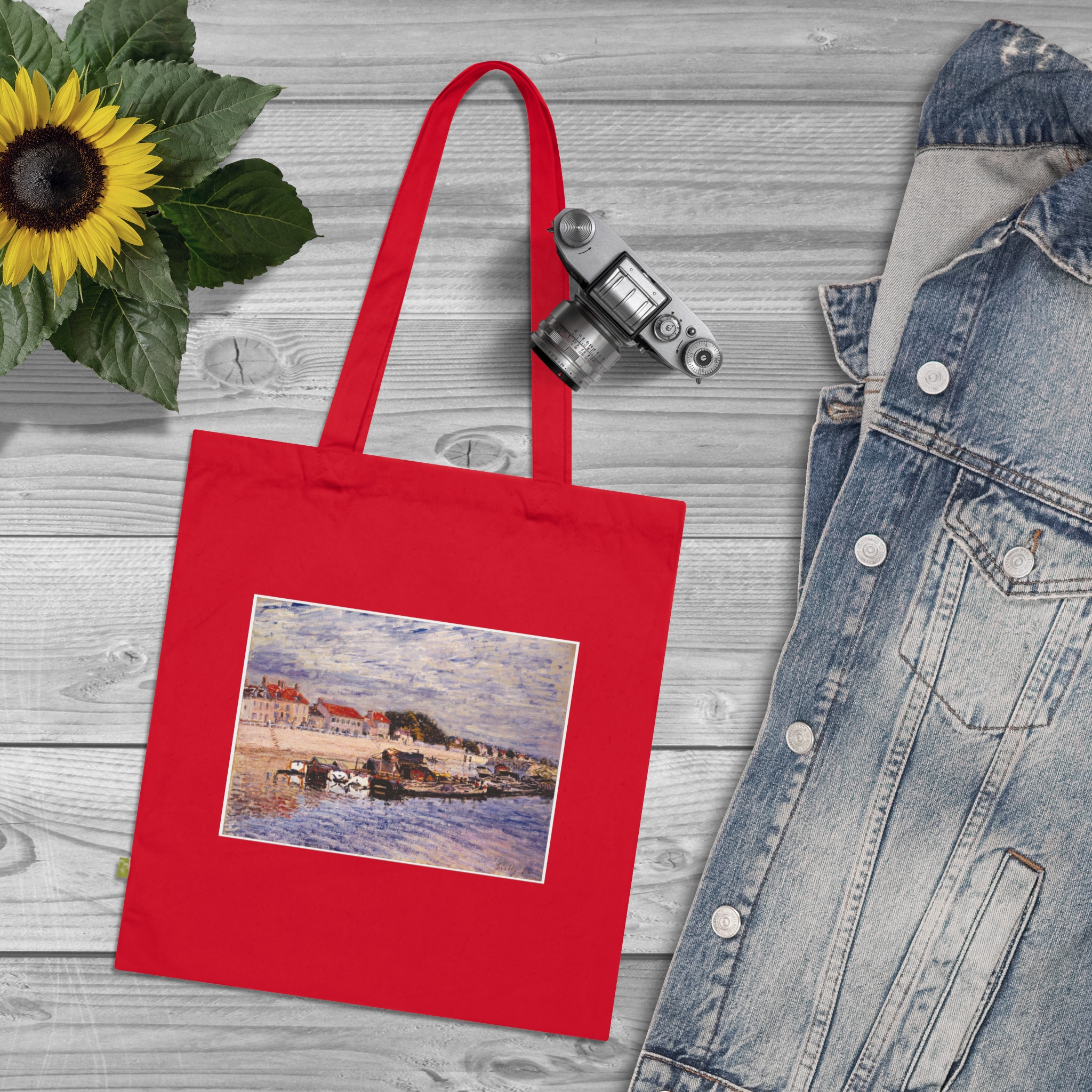 9647491056531899943_2048.jpeg Alfred Sisley – Barges on the Loing | Art Tote Bag