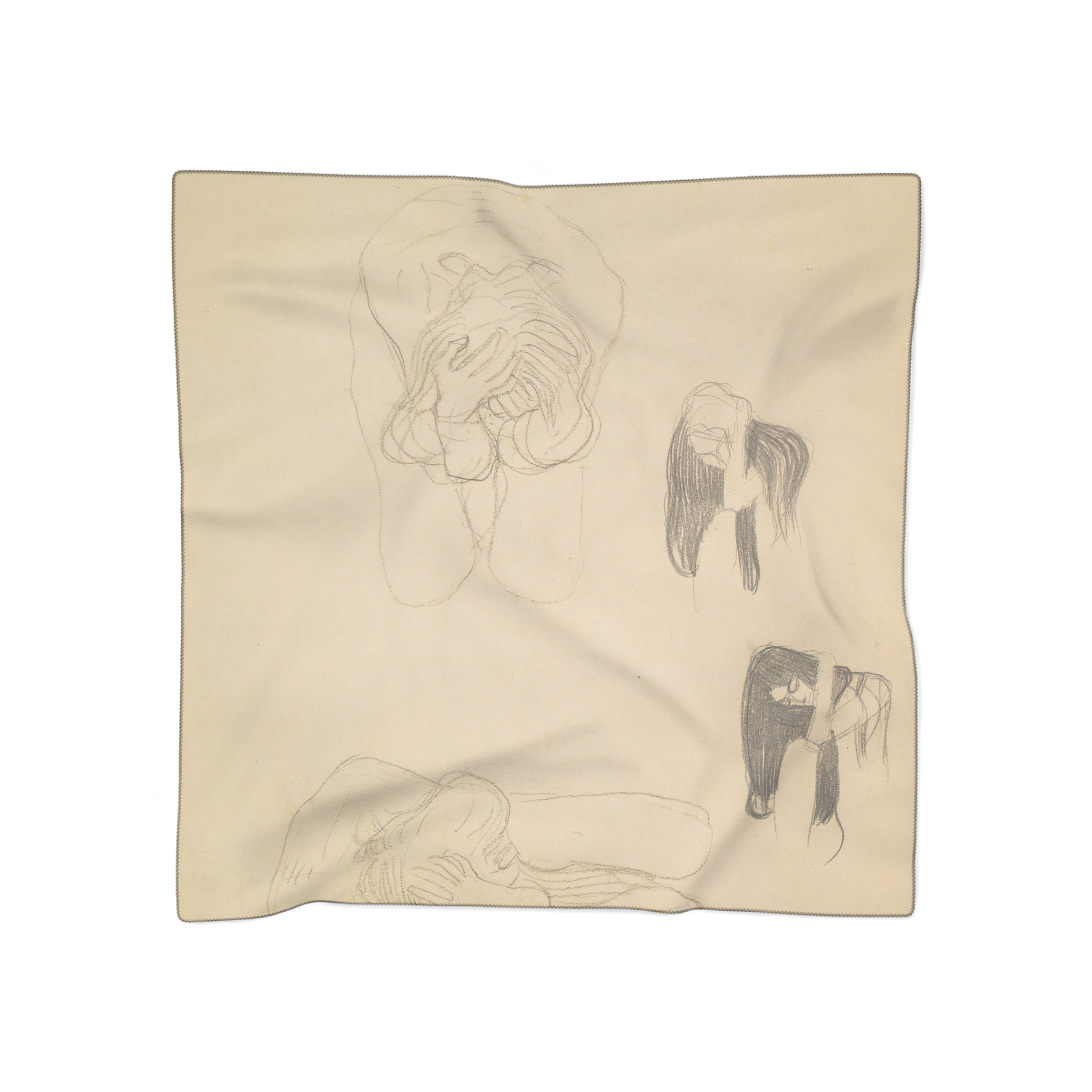 gustav klimt zwei kauernde akte und zwei profilstudien nach links