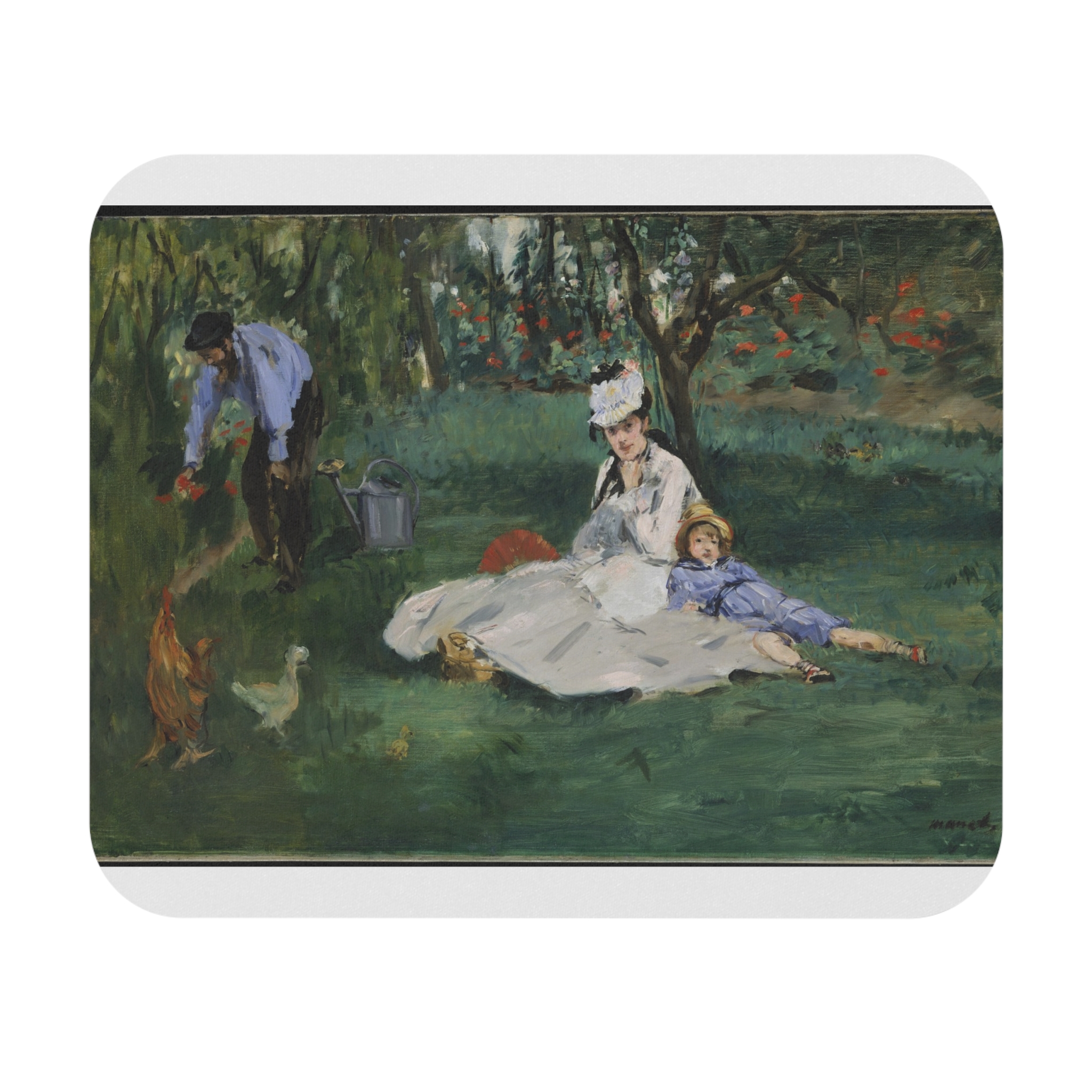 Édouard Manet – The Monet Family in Their Garden at Argenteuil | Art Mousepad
