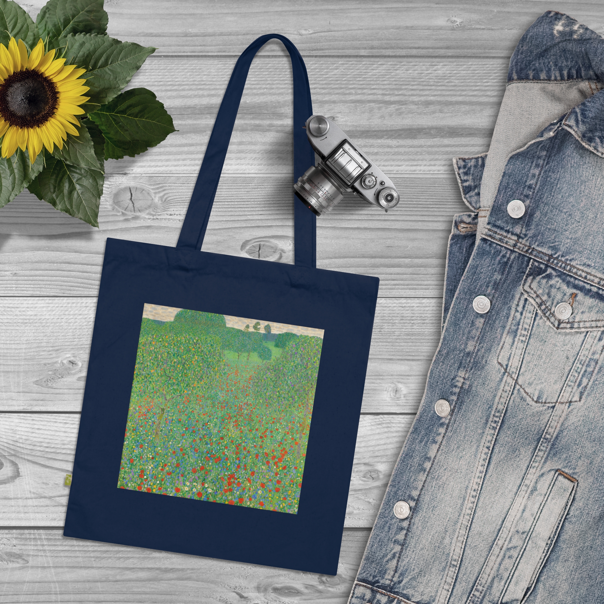 gustav klimt blooming poppies | art tote bag gustav klimt blooming poppies | art tote bag