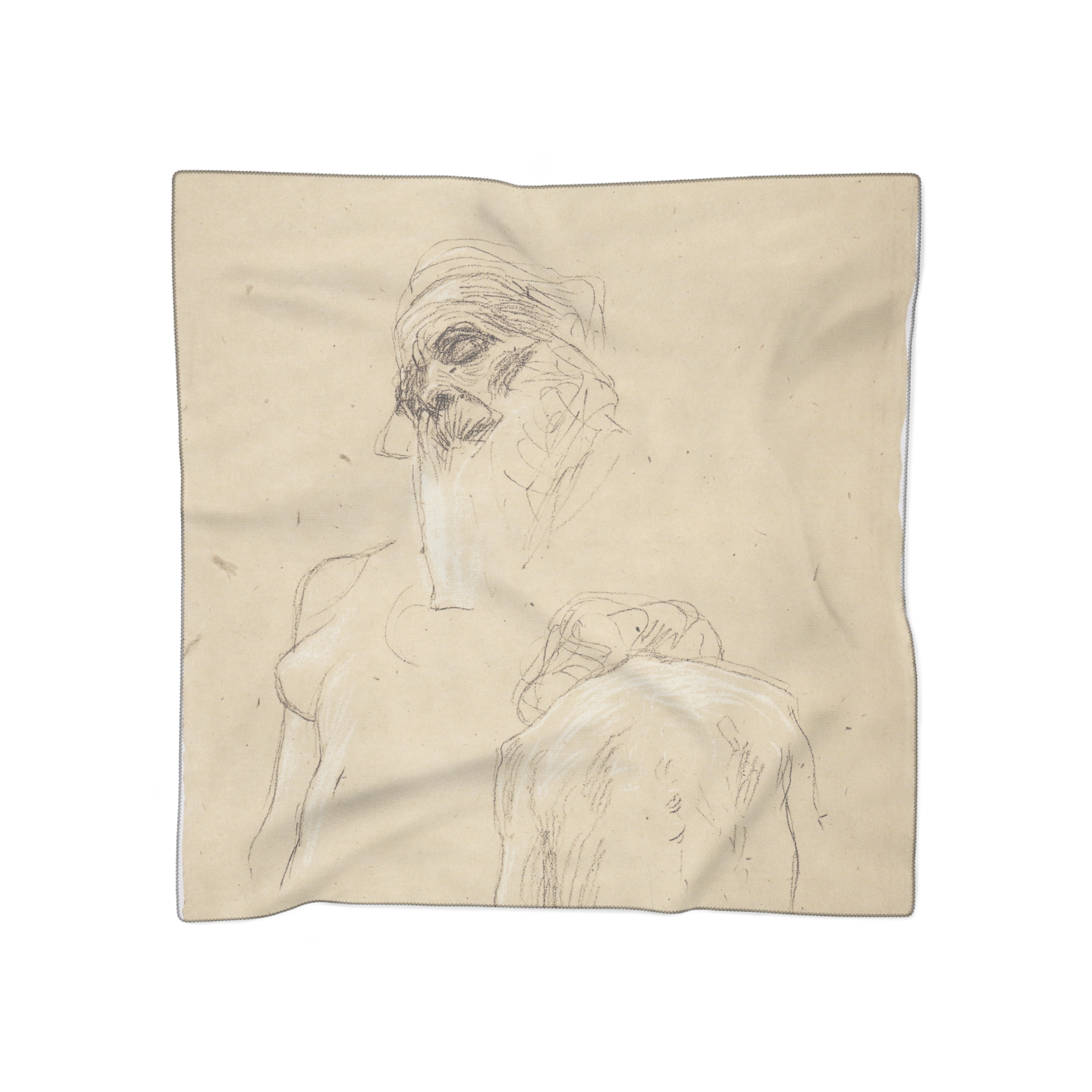 Gustav Klimt – Greisenhaupt, sitzender weiblicher Rückenakt, rechte Seite eines weiblichen Oberkörpers | Art Scarf