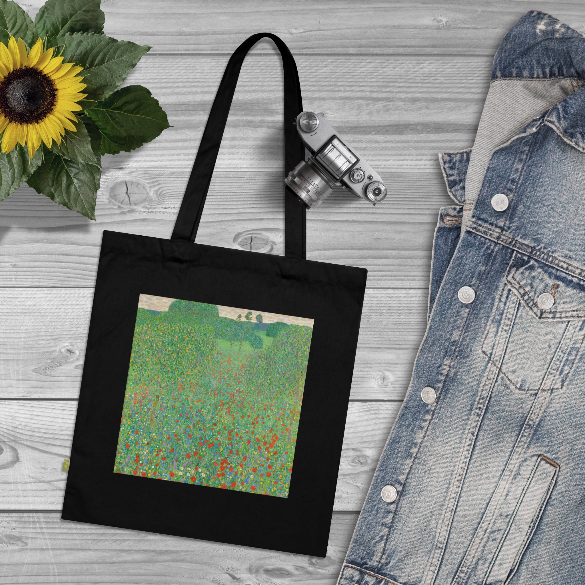 gustav klimt blooming poppies | art tote bag gustav klimt blooming poppies | art tote bag