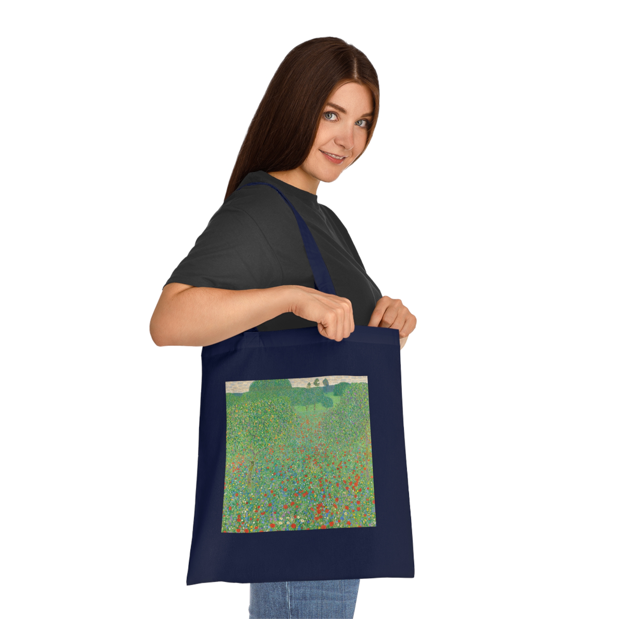 gustav klimt blooming poppies | art tote bag gustav klimt blooming poppies | art tote bag