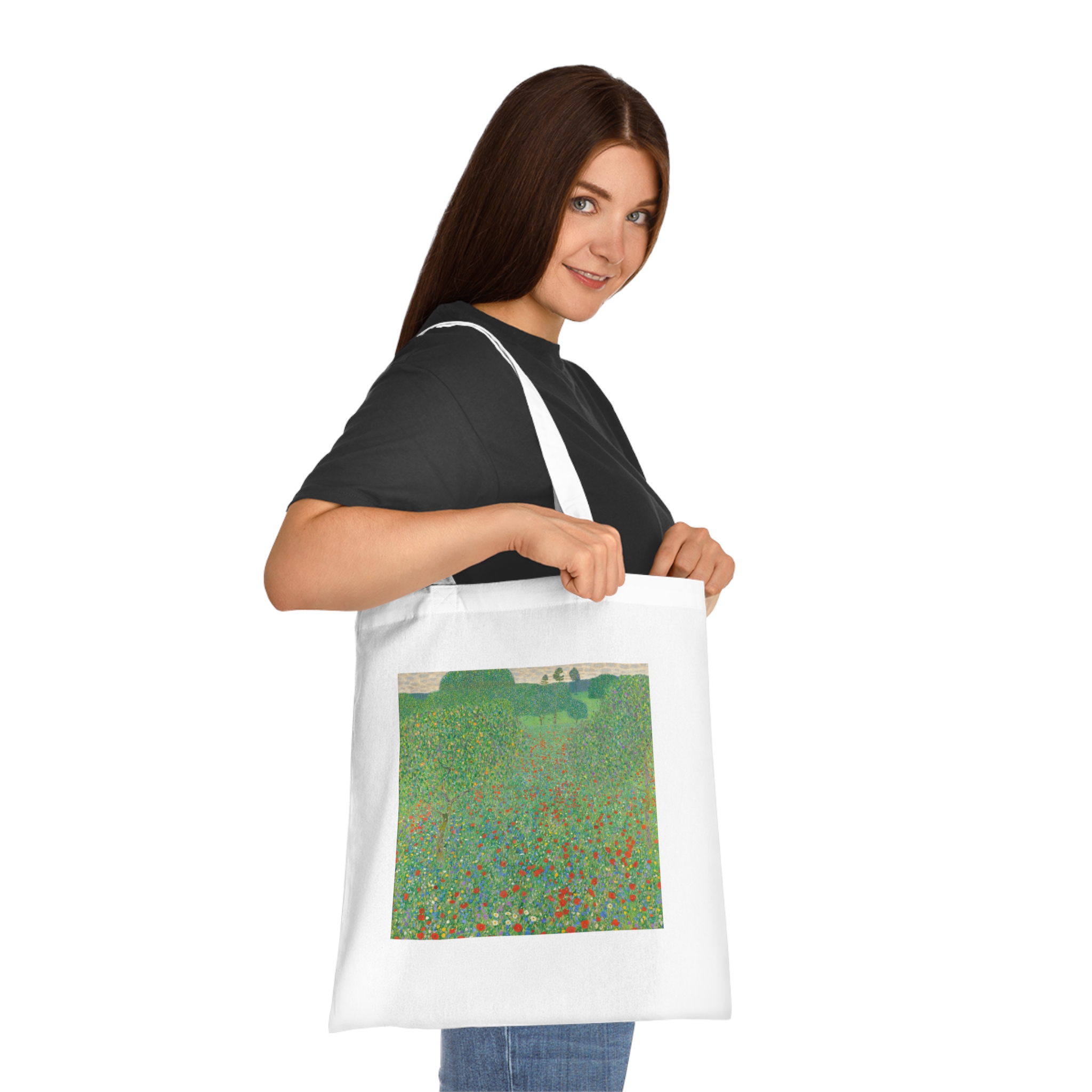 gustav klimt blooming poppies | art tote bag gustav klimt blooming poppies | art tote bag