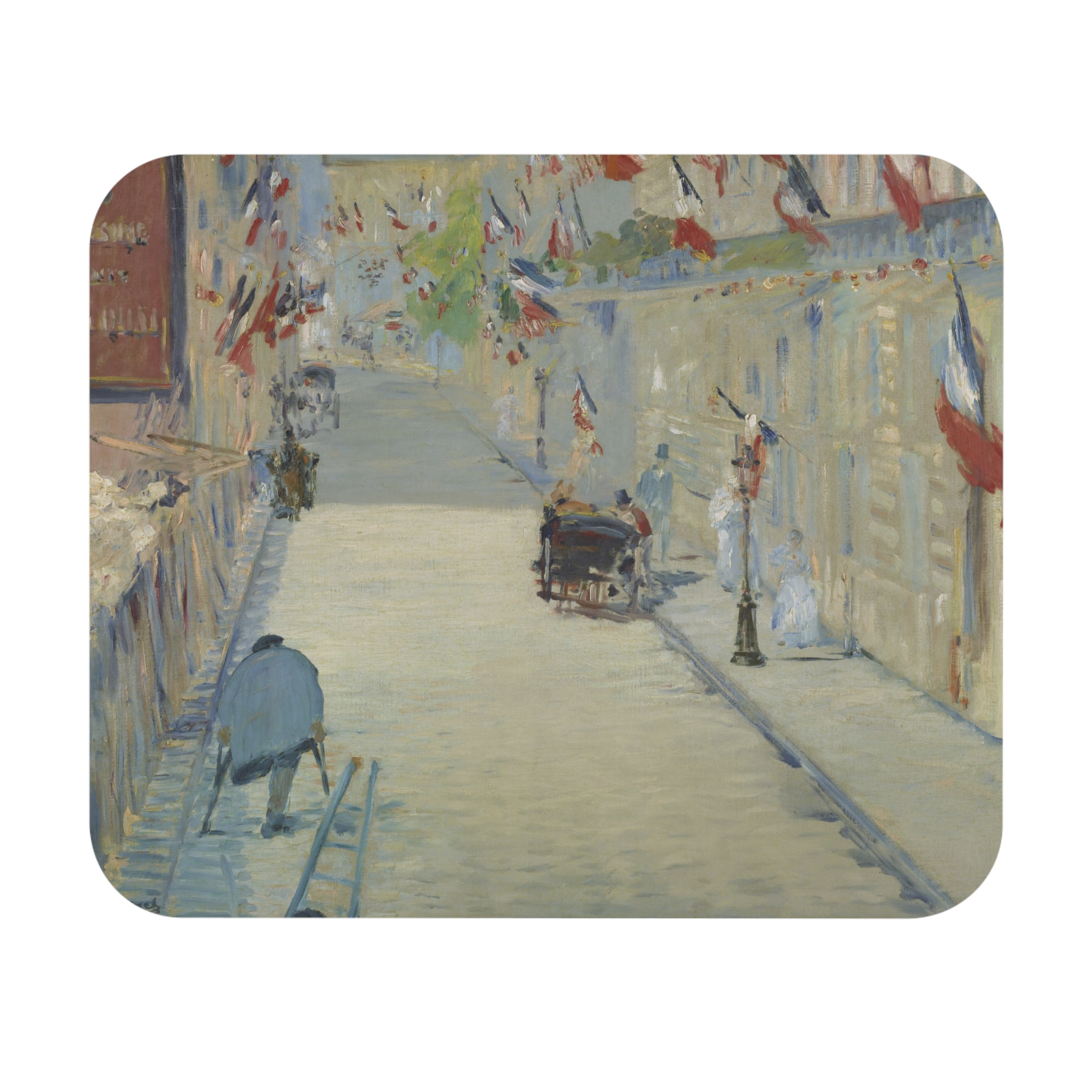 Édouard Manet – The Rue Mosnier with Flags | Art Mousepad