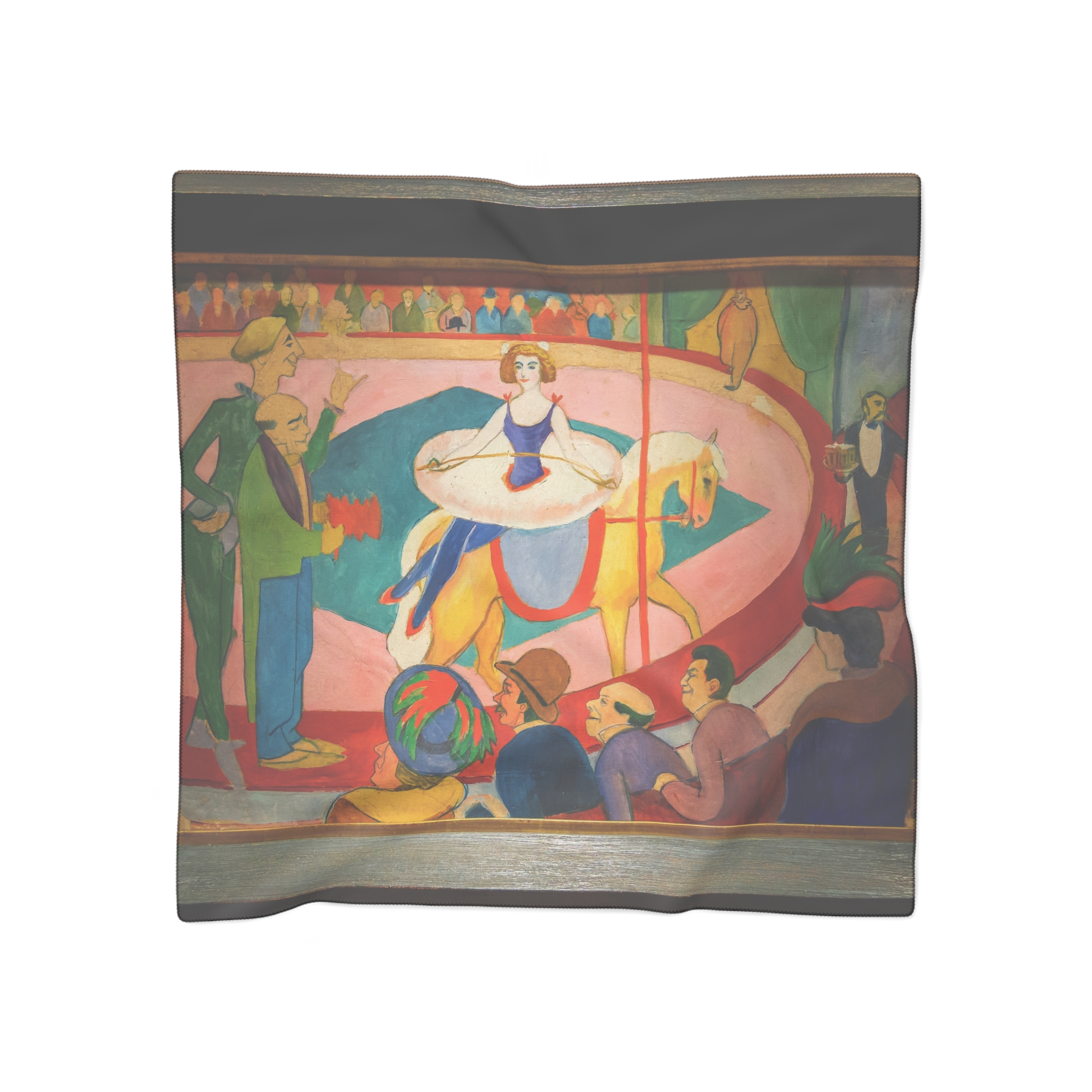 august macke cirkusbild i kunstreiterin mit clowns