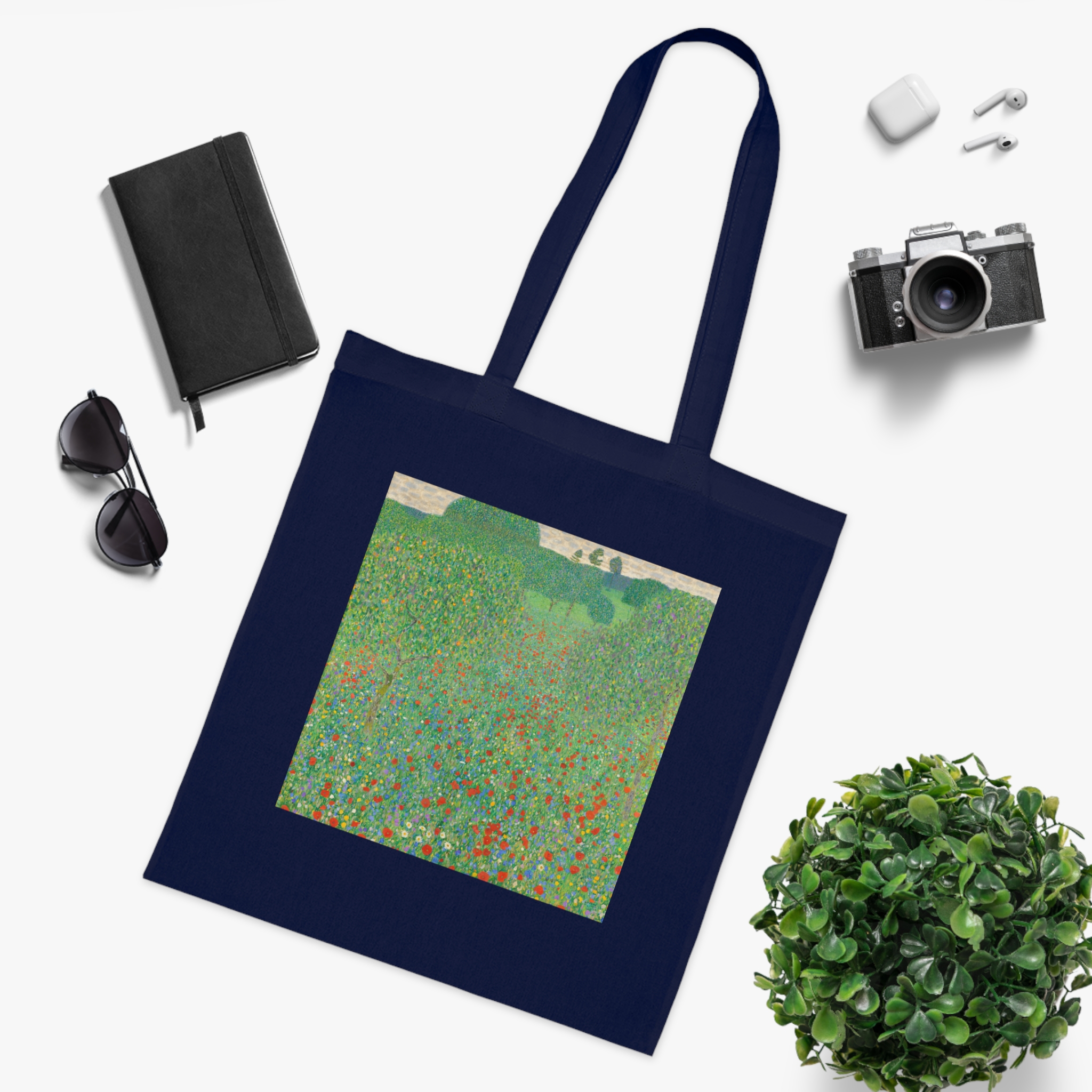 gustav klimt blooming poppies | art tote bag gustav klimt blooming poppies | art tote bag