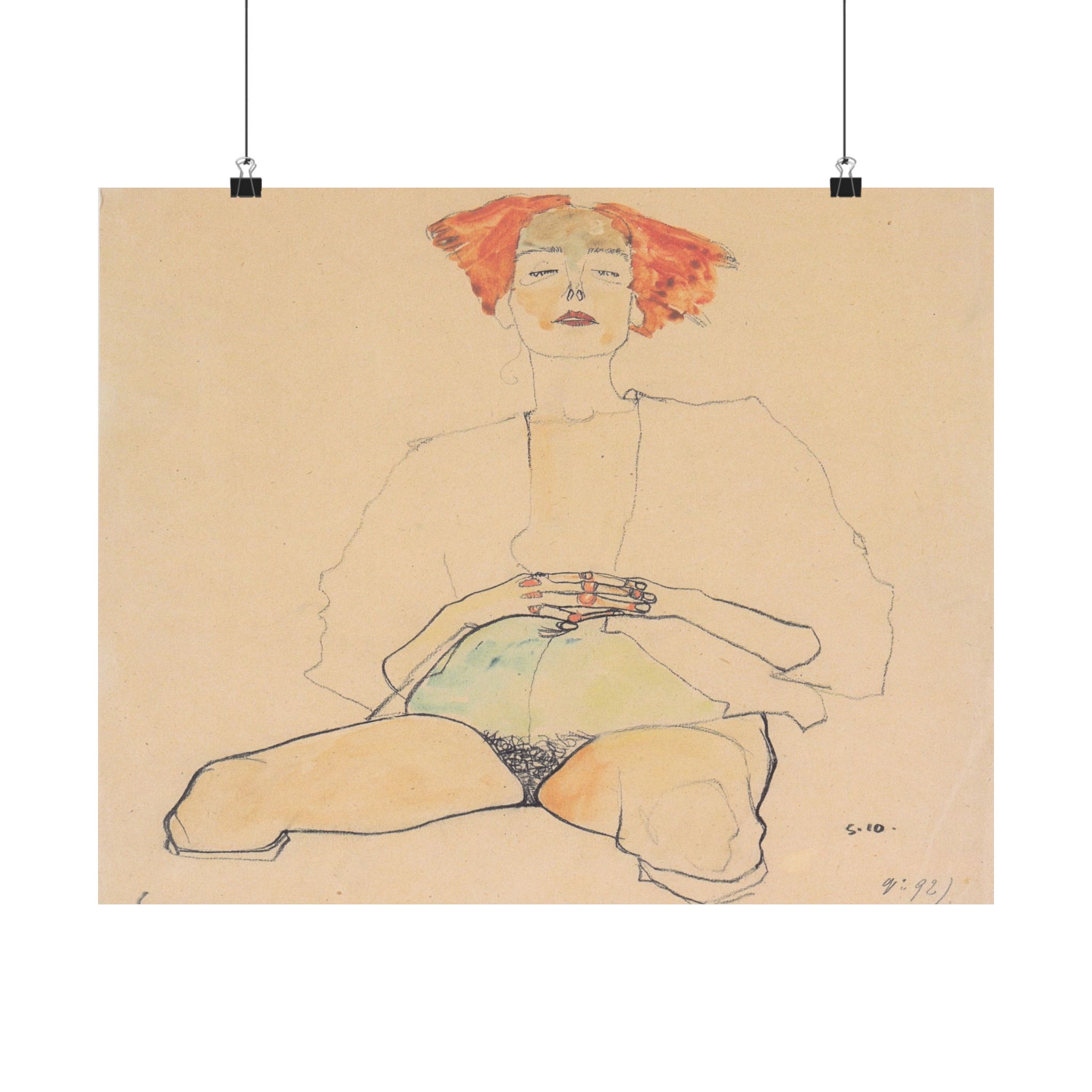 egon schiele – sitzender halbakt mit rotem haar – 1910 egon schiele – sitzender halbakt mit rotem haar – 1910