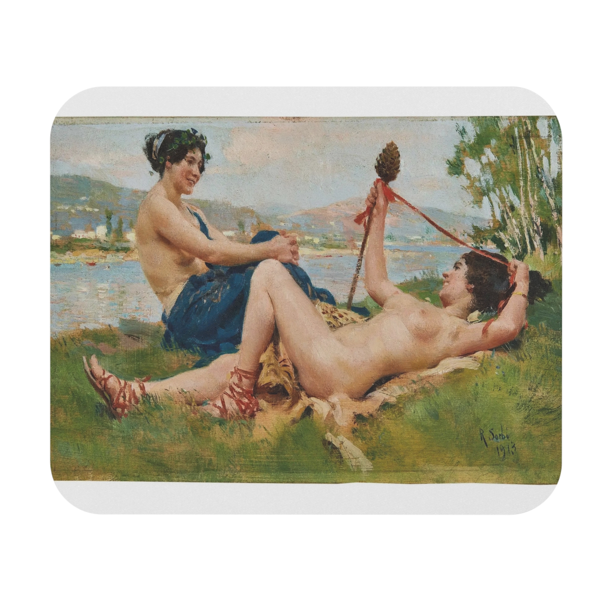 Raffaello Sorbi – Nudi femminili in riva all'Arno | Art Mousepad