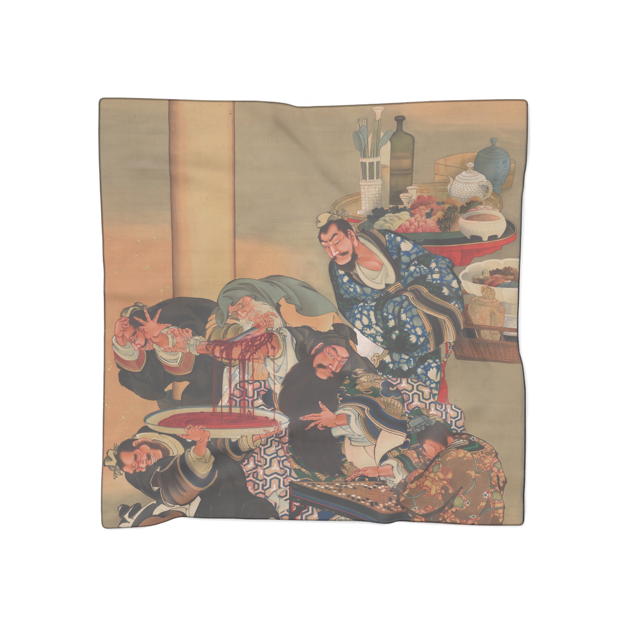 Katsushika Ōi – Operating on Guan Yu's Arm | Art Scarf