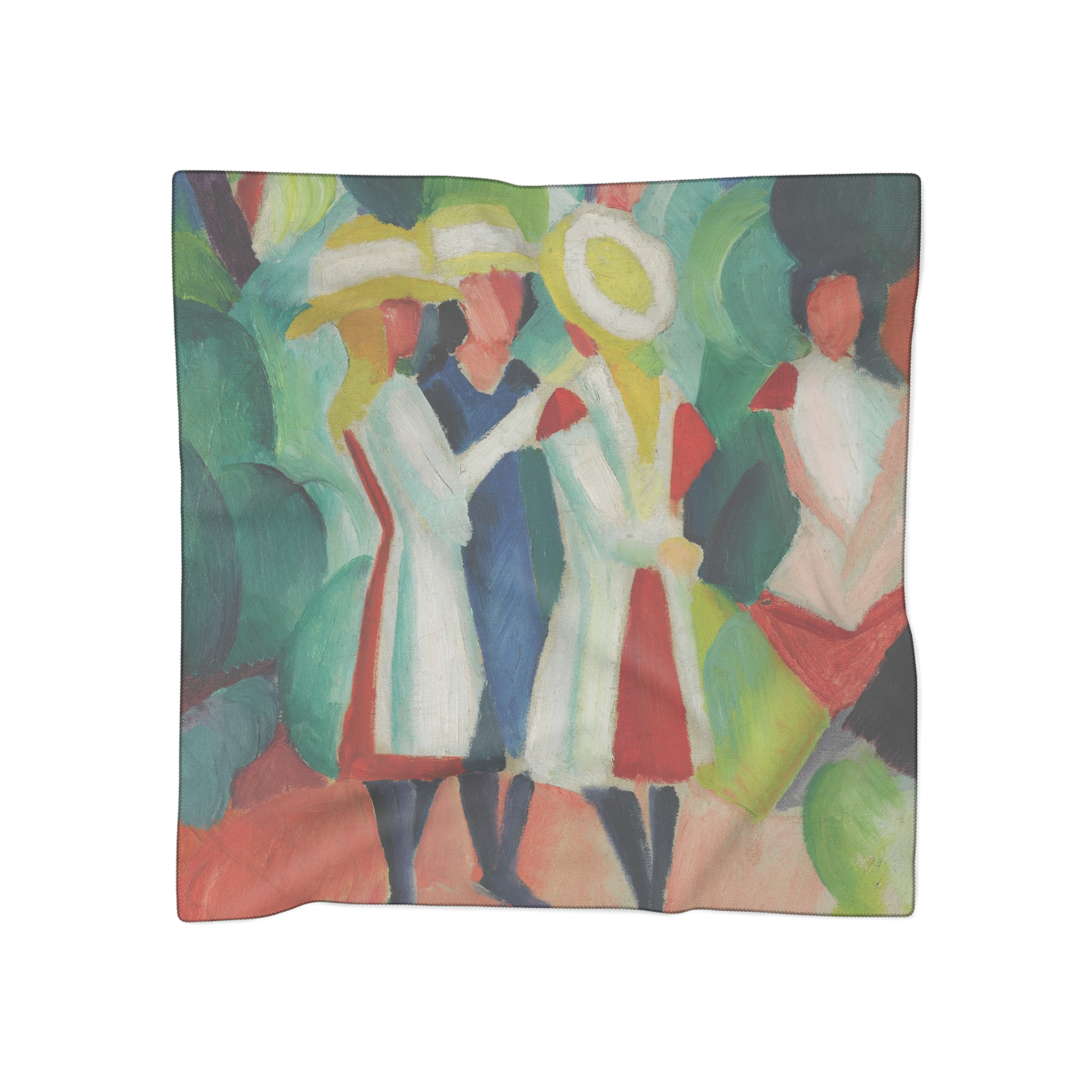 august macke three girls in yellow straw hats i