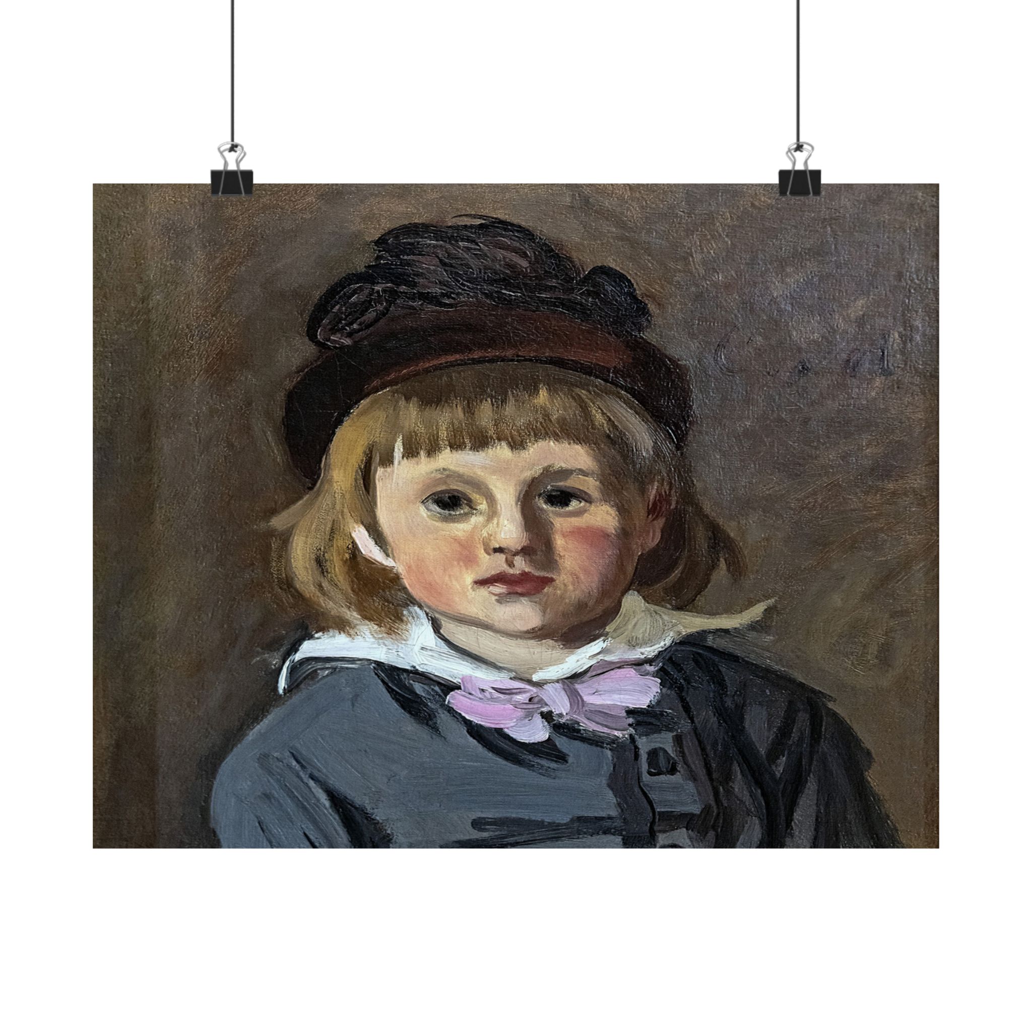 Claude Monet - Portrait de son fils Jean en bonnet à pompon – 1869 42x33