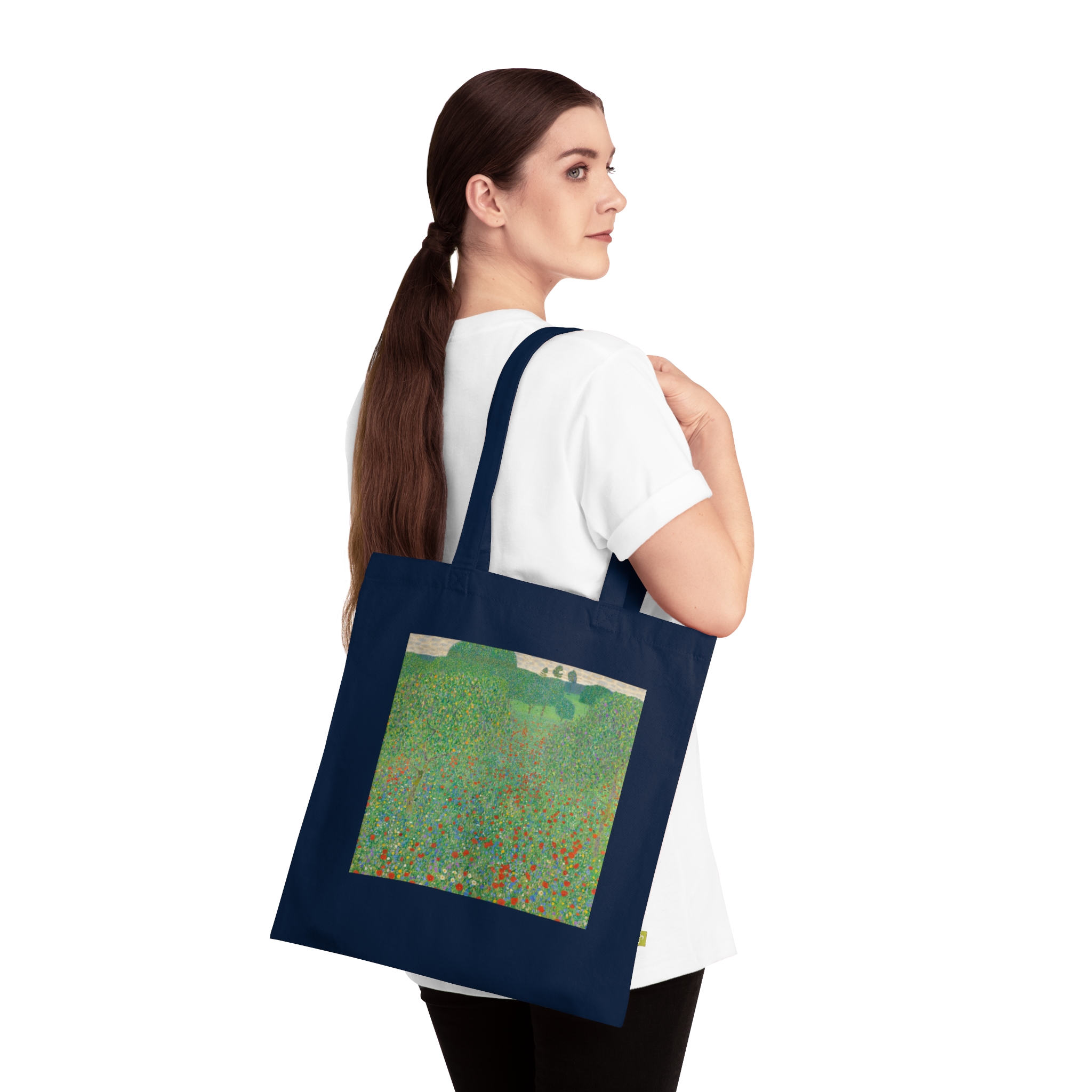 gustav klimt blooming poppies | art tote bag gustav klimt blooming poppies | art tote bag