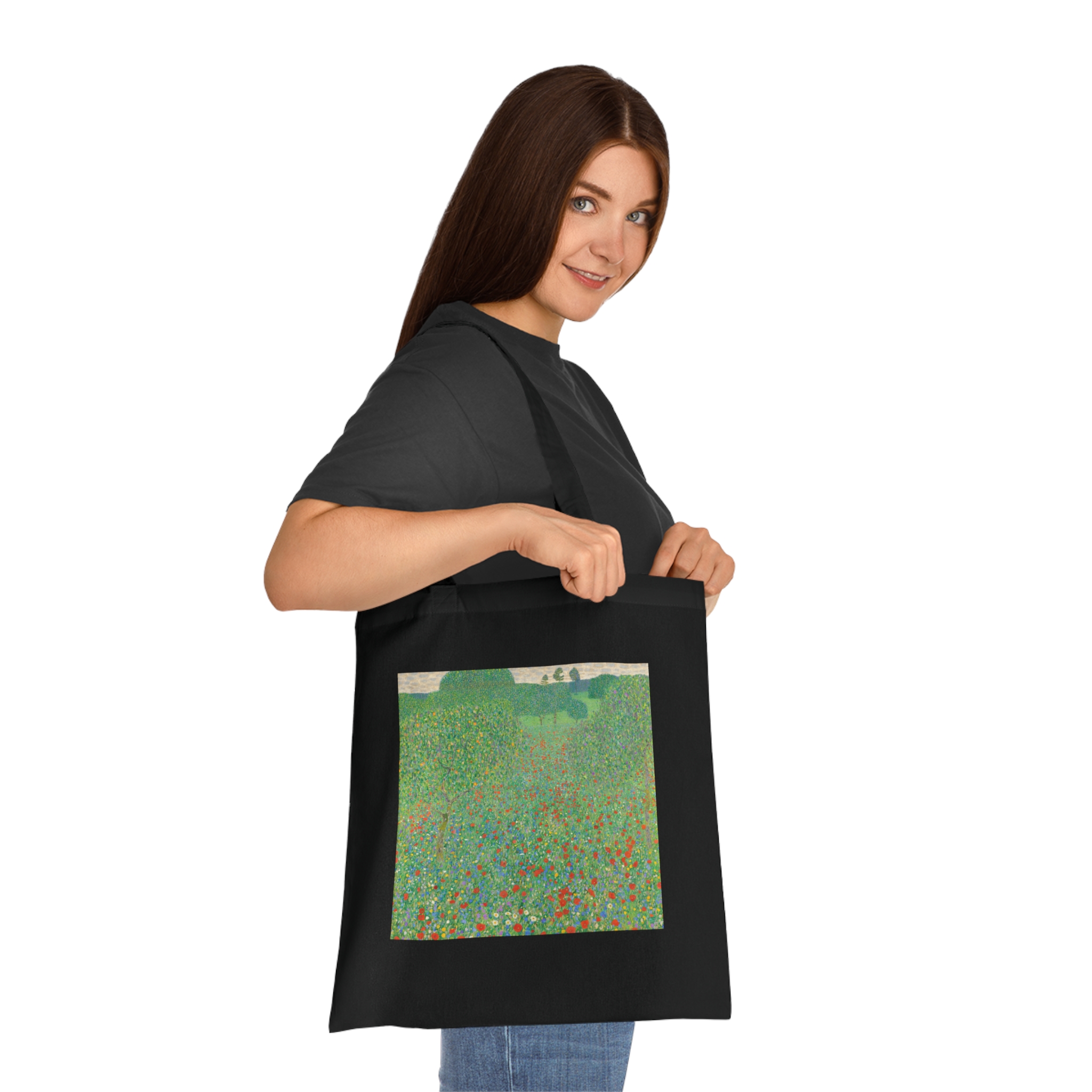 gustav klimt blooming poppies | art tote bag gustav klimt blooming poppies | art tote bag