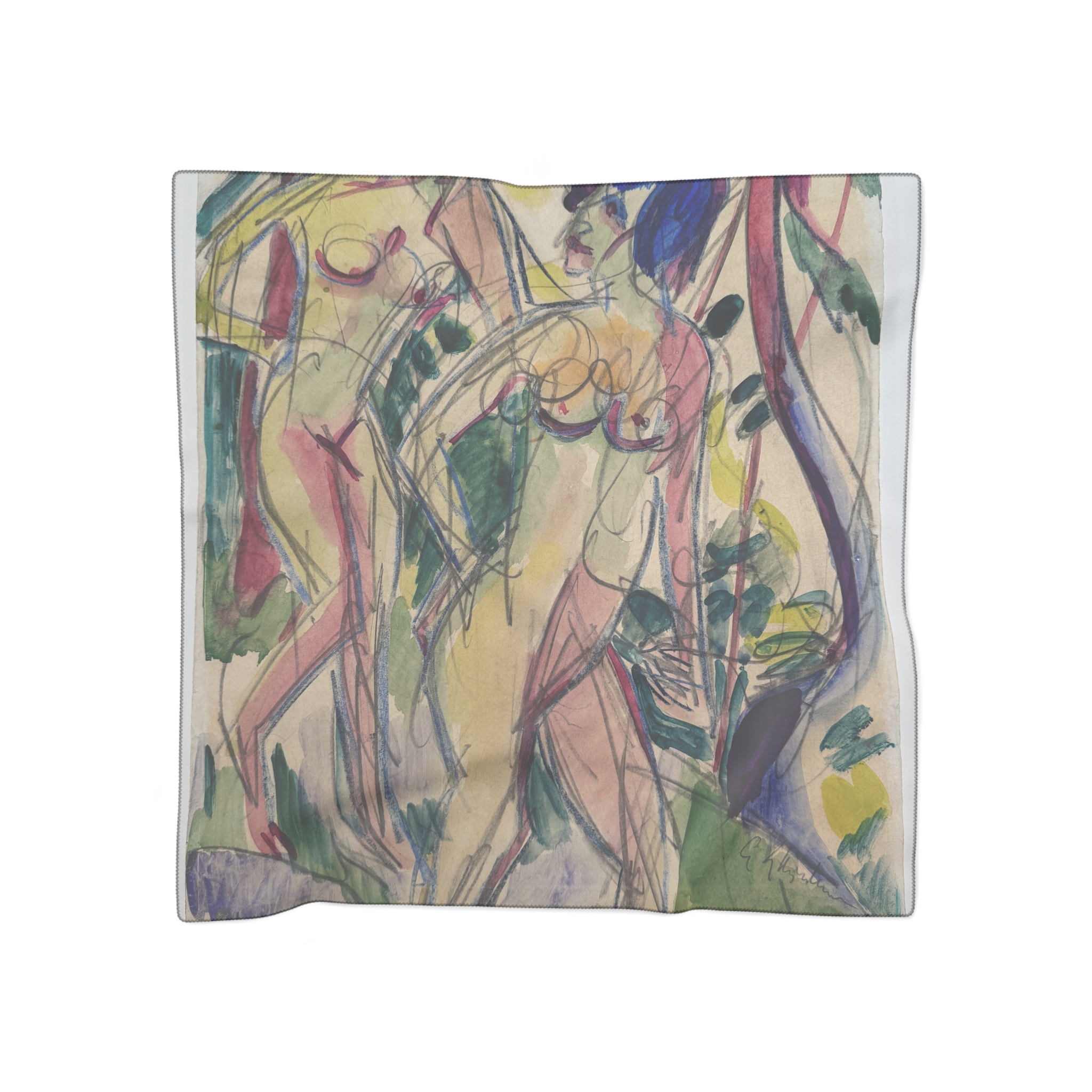 ernst ludwig kirchner akte im walde, blau