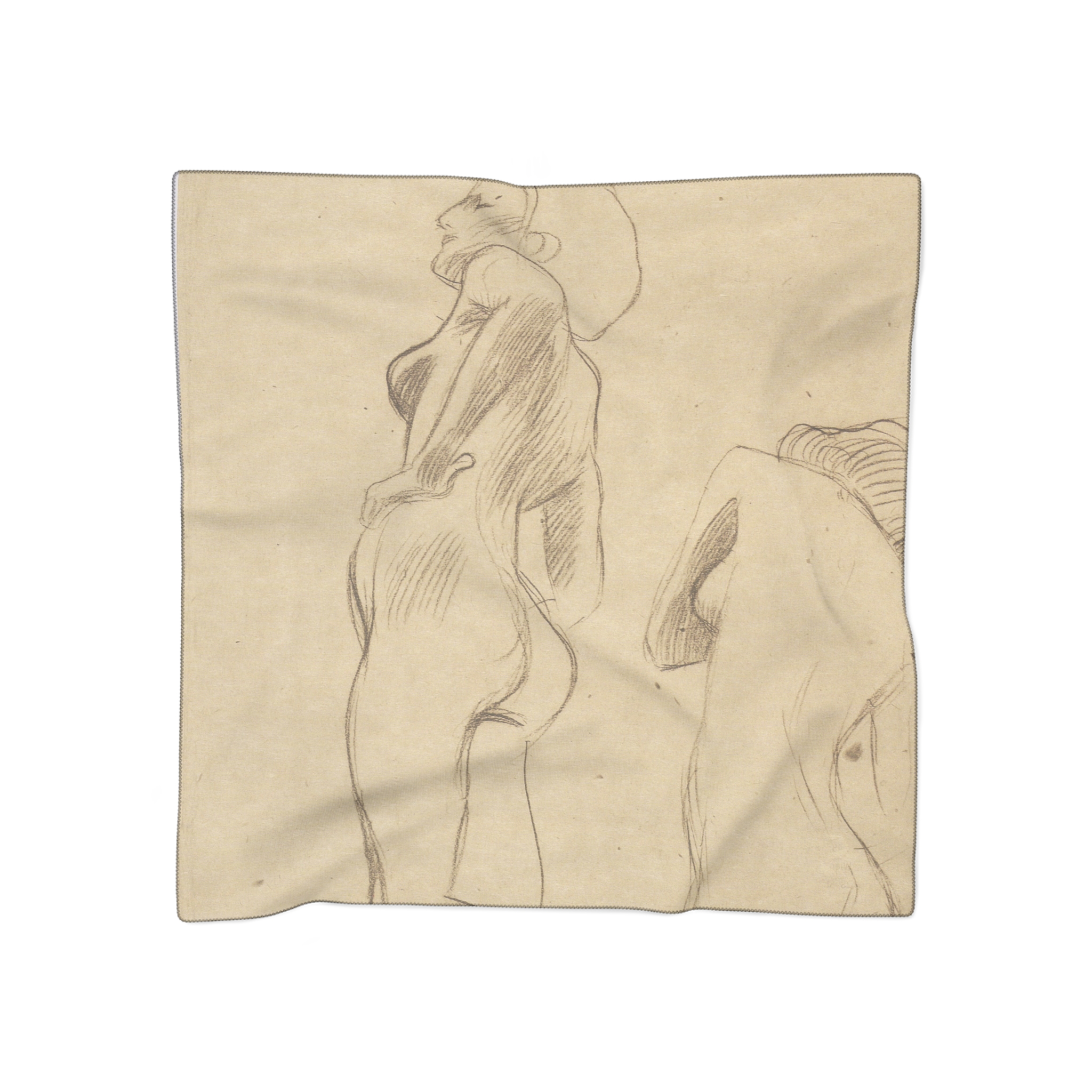 Klimt - Zwei Studien eines Frauenaktes, nach links und vom Rücken gesehen