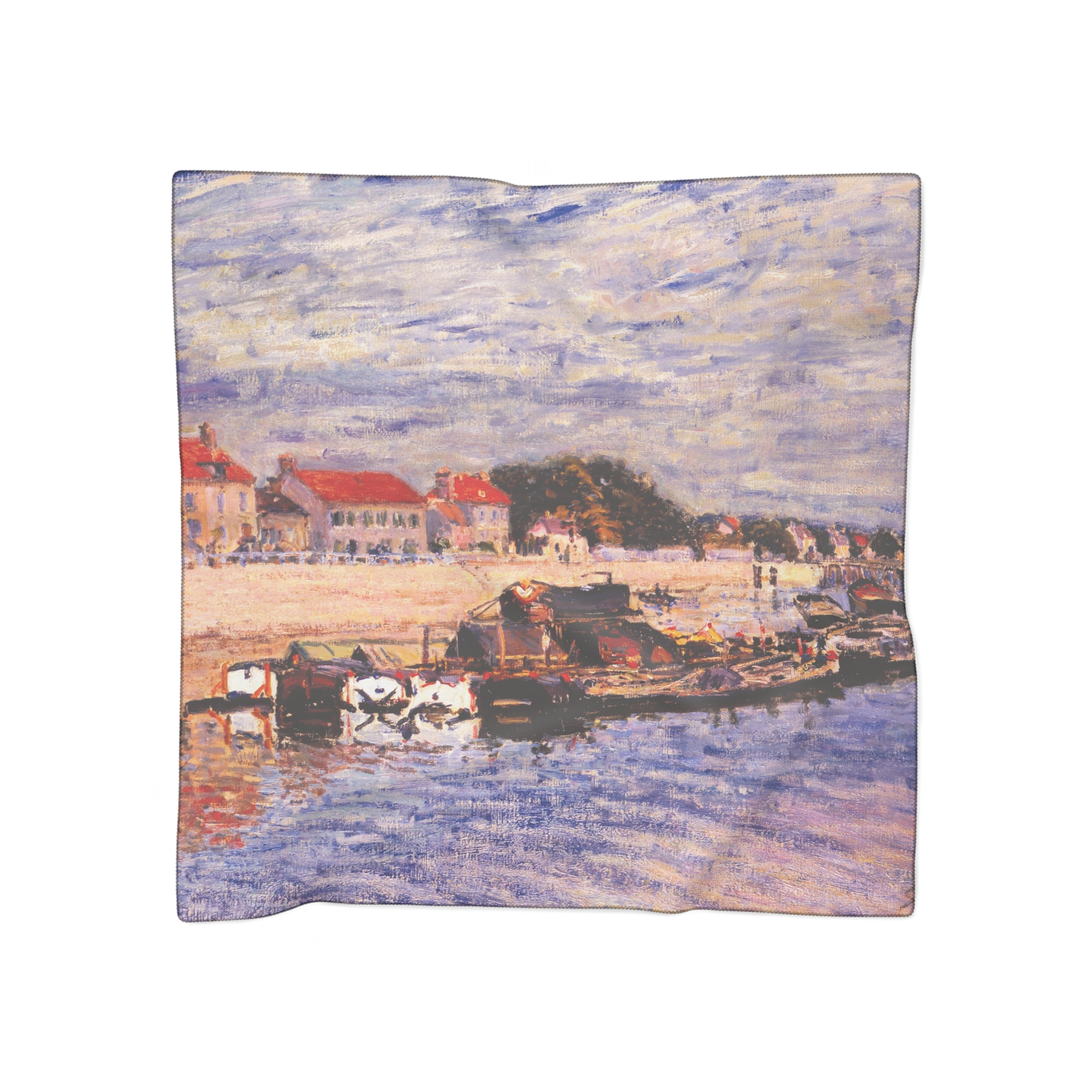 alfred sisley barges on the loing