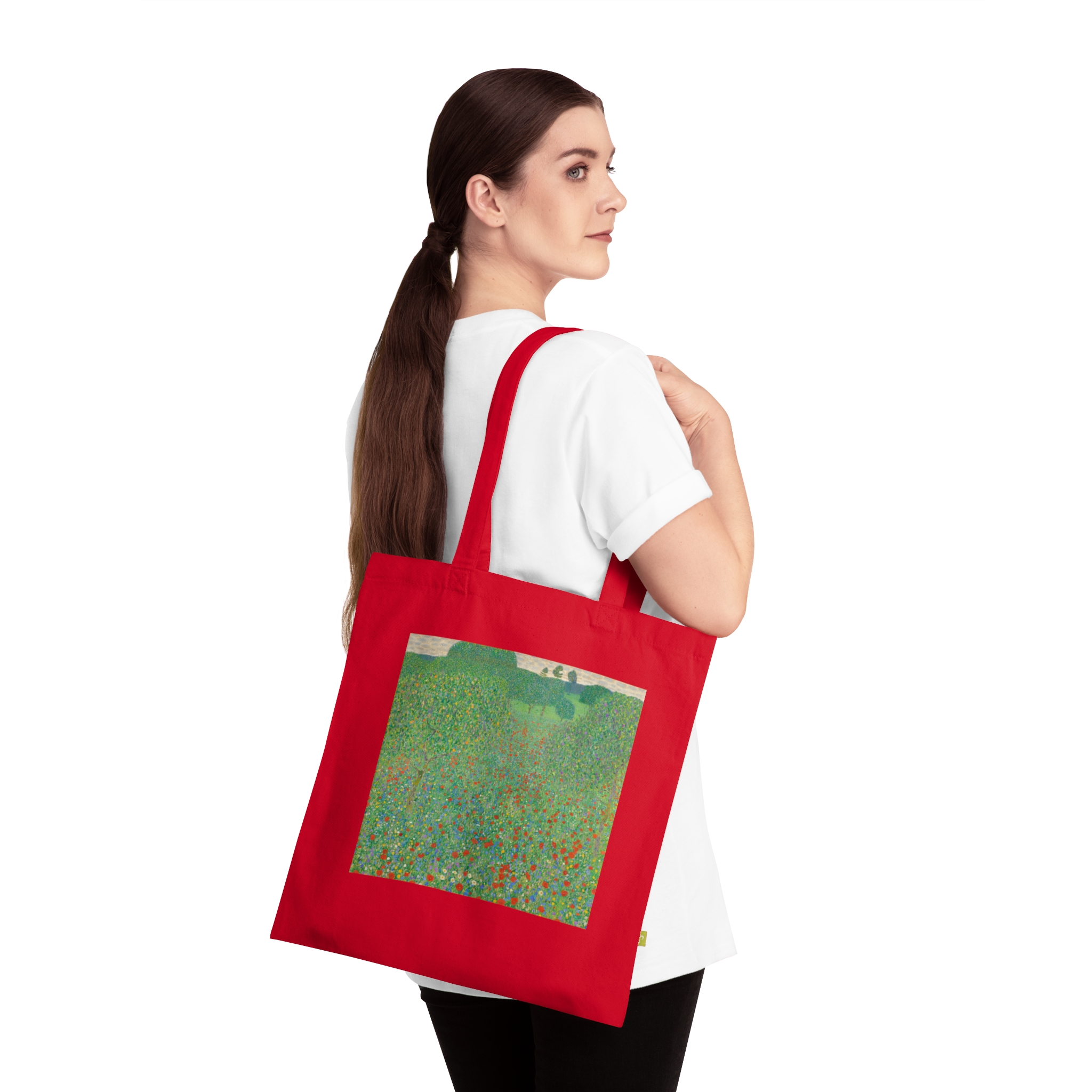 gustav klimt blooming poppies | art tote bag gustav klimt blooming poppies | art tote bag