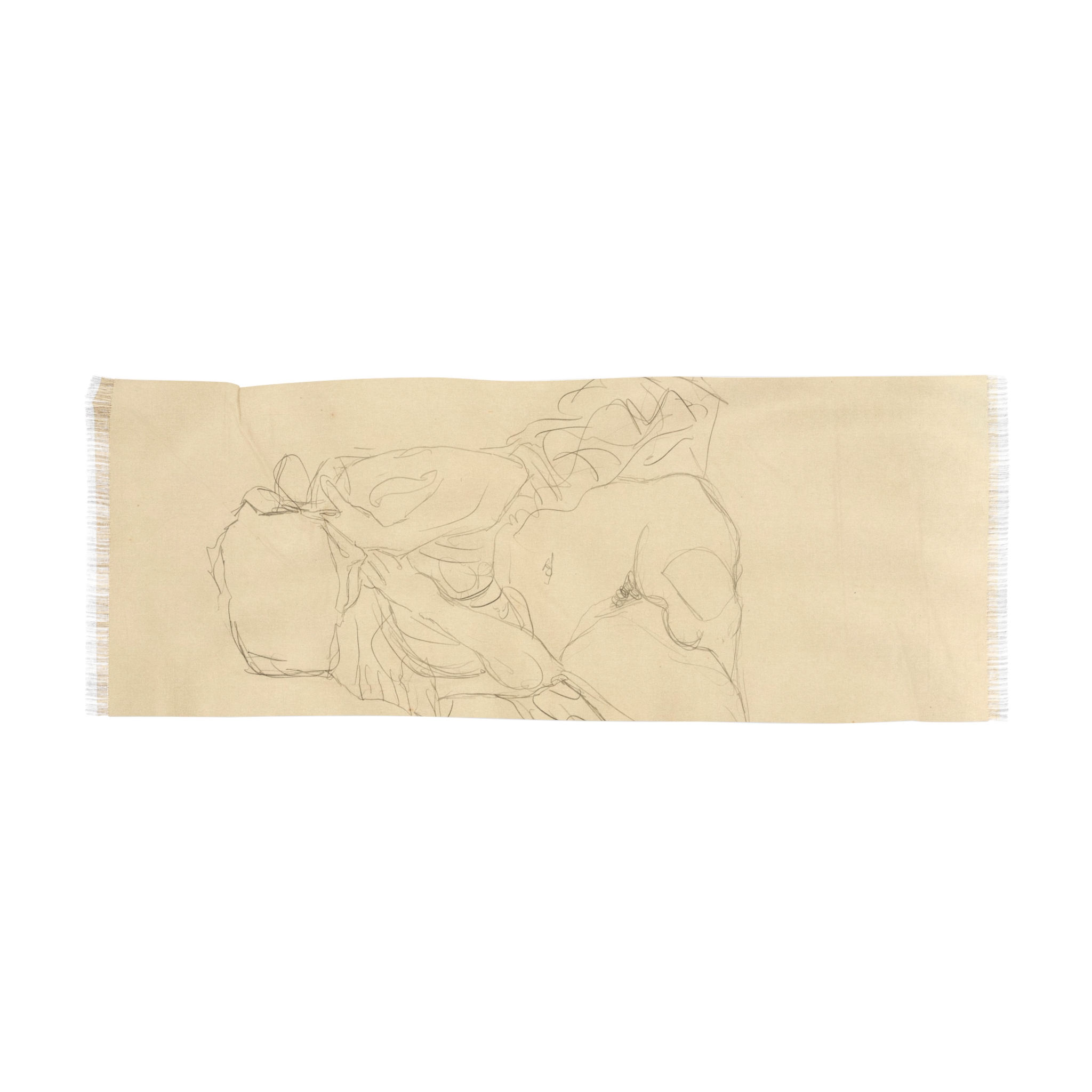 Gustav Klimt - Sitzender Halbakt von vorne Studie zu Tod und Leben
