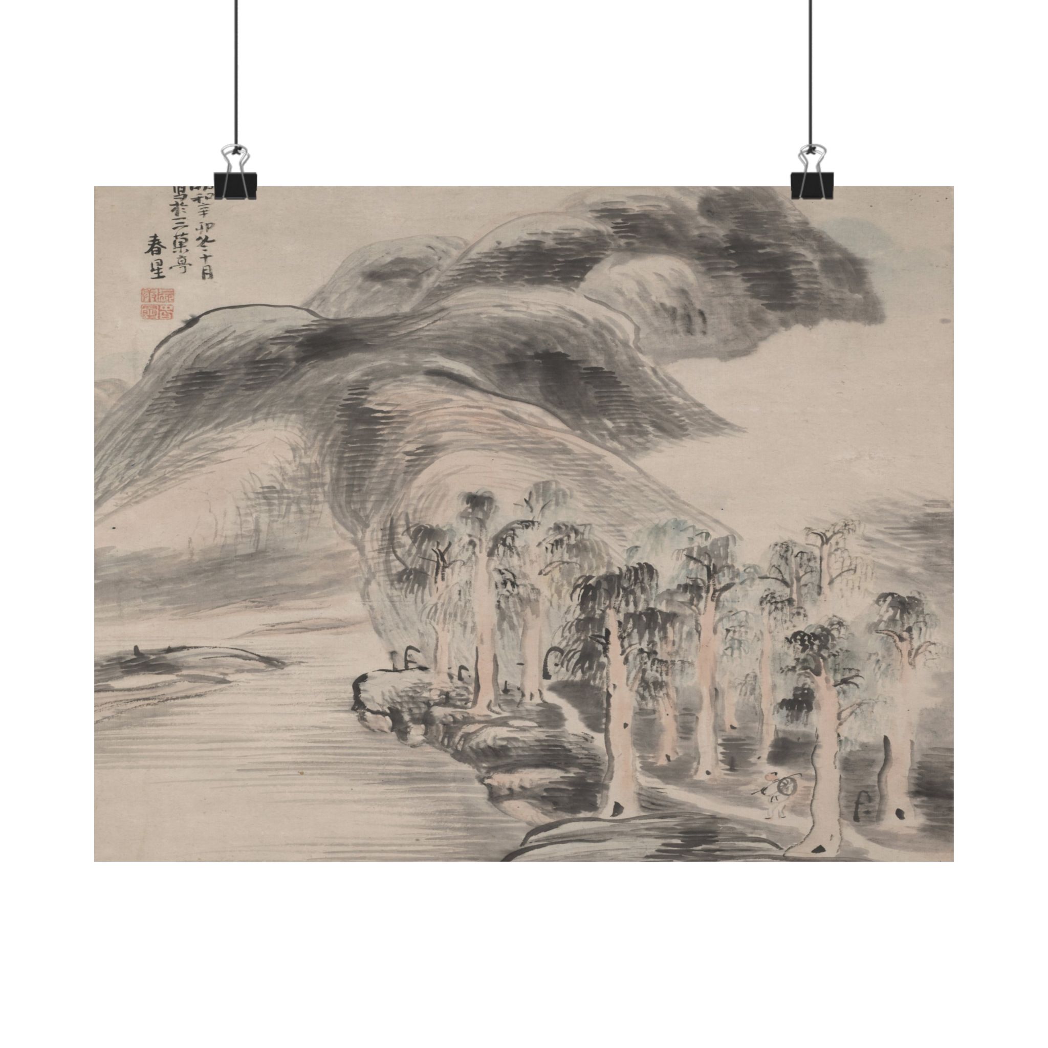 yosa buson evening landscape with traveler