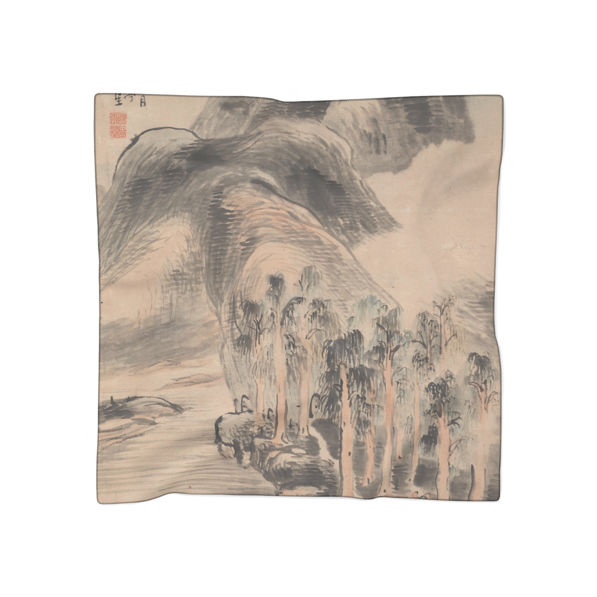 yosa buson evening landscape with traveler