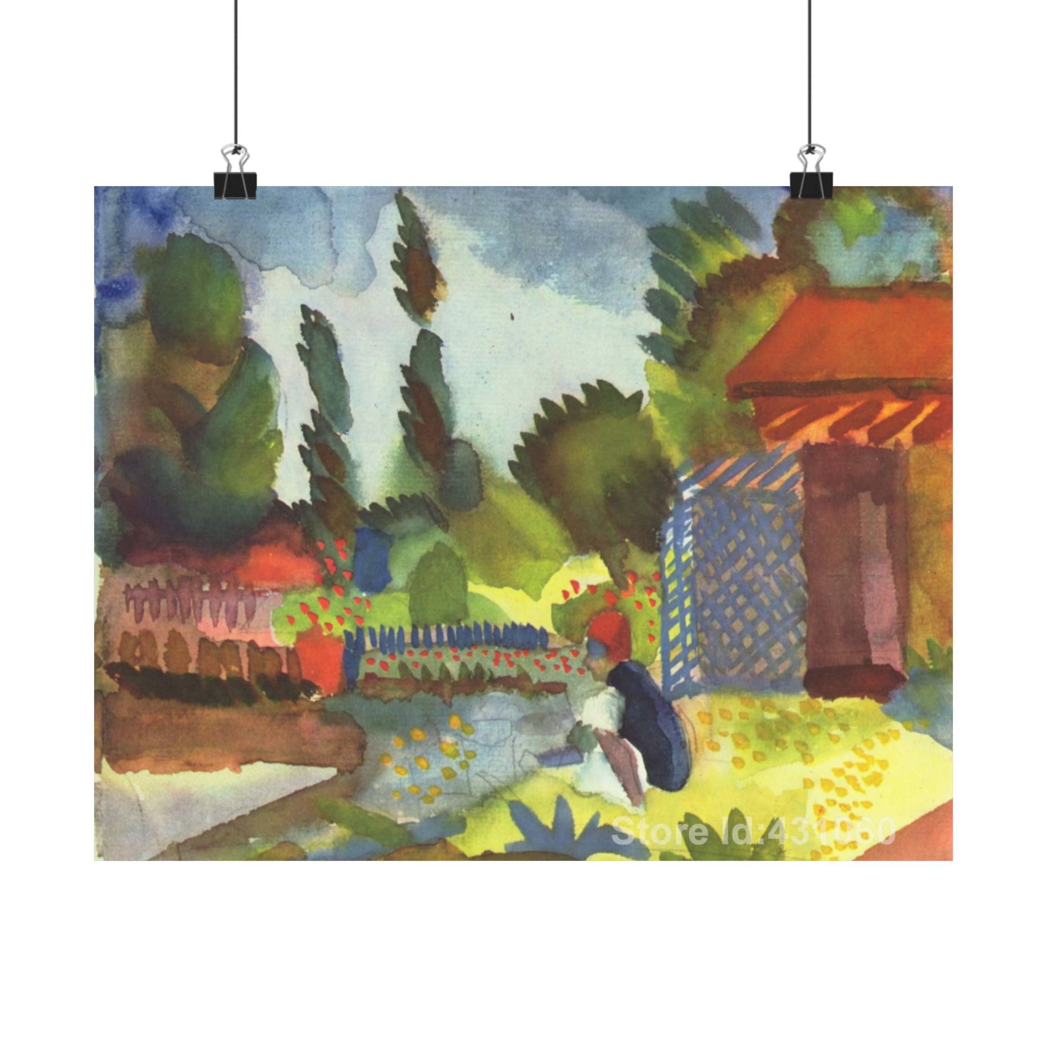 August Macke - Tunis Landscape with a Sedentary Arabs