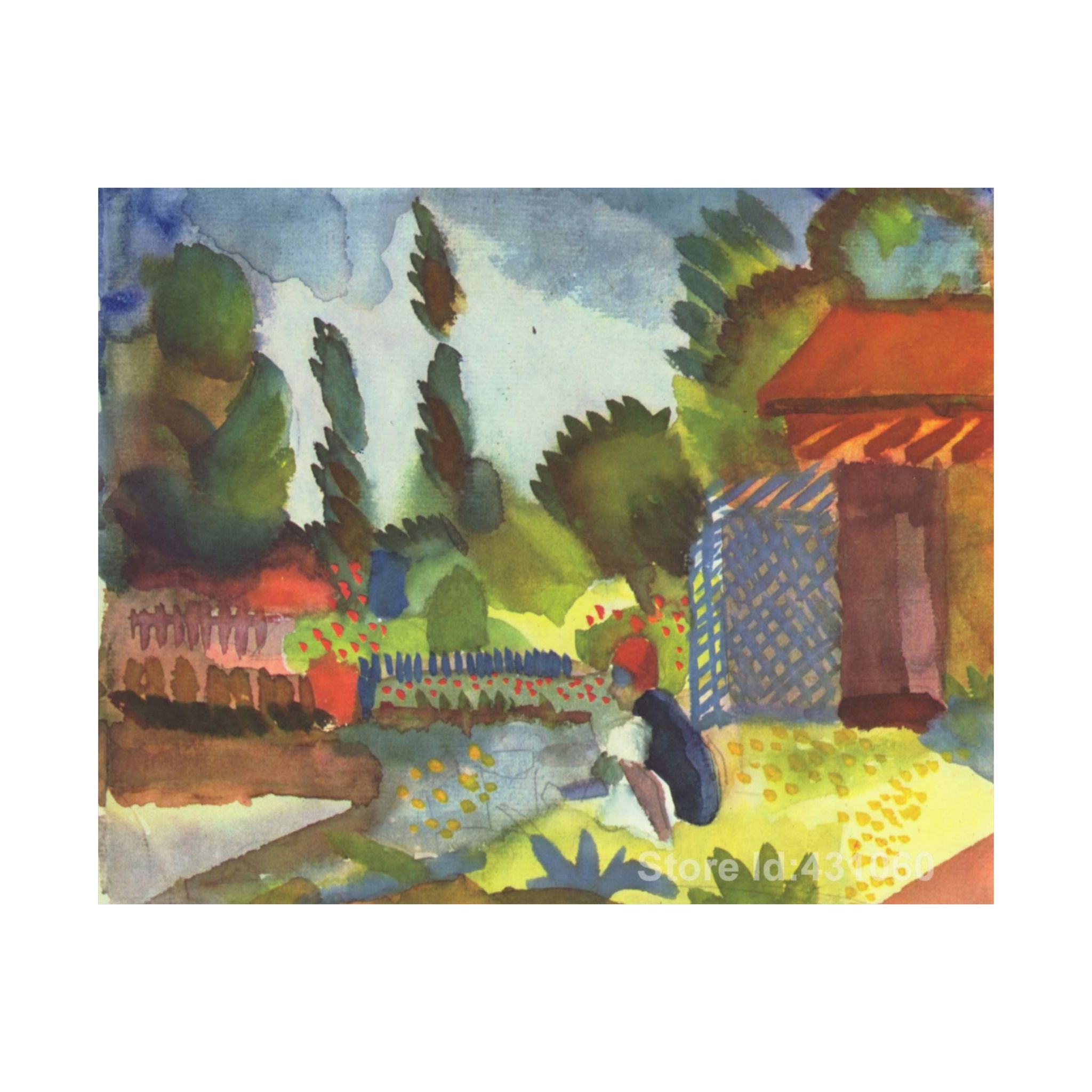 august macke tunis landscape with a sedentary arabs august macke tunis landscape with a sedentary arabs