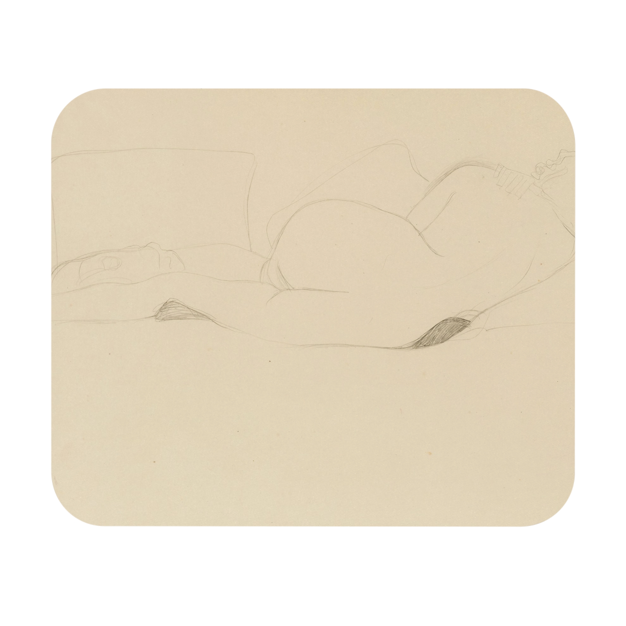 Gustav Klimt - Liegender Rückenackt Studie zu Wasserschlangen II